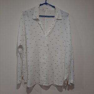 Fox motif boutique blouse made in Montreal